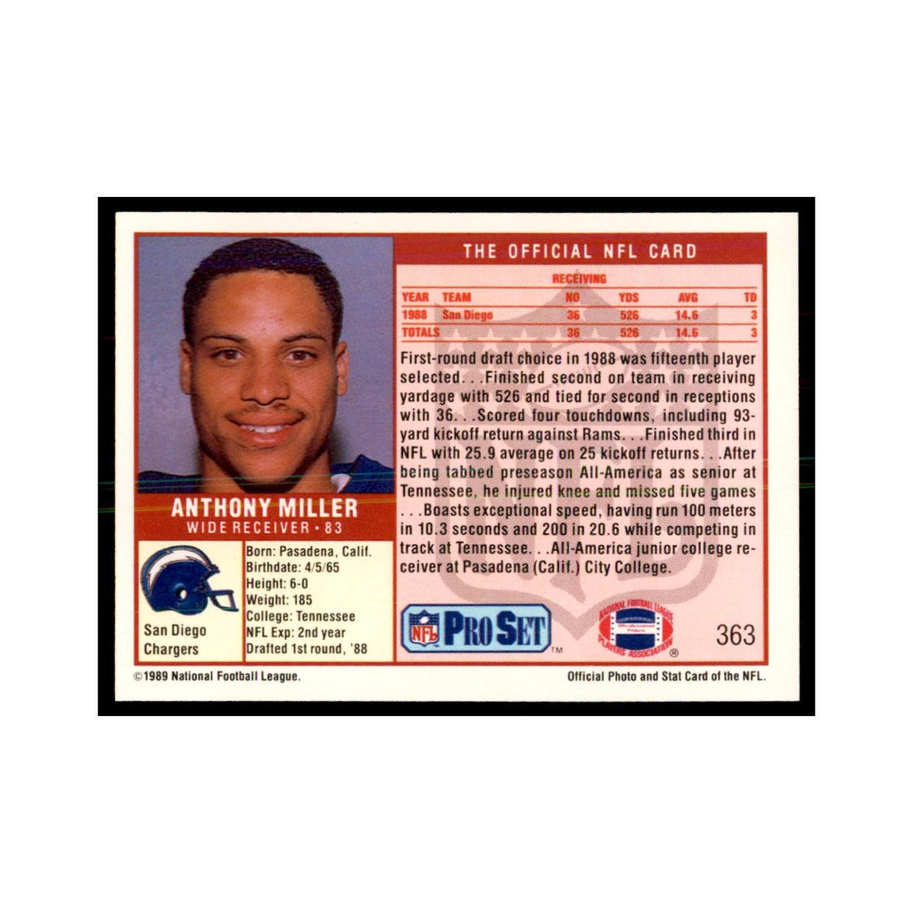 Anthony Miller 1989 Pro Set #363 Football Cards Football Card NM