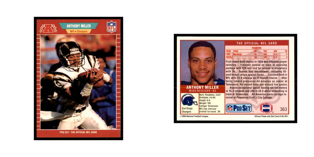 Anthony Miller 1989 Pro Set #363 Football Cards Football Card NM