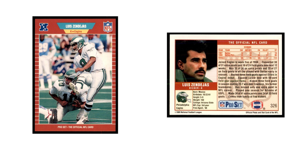 Luis Zendejas 1989 Pro Set #326 Football Cards Football Card NM