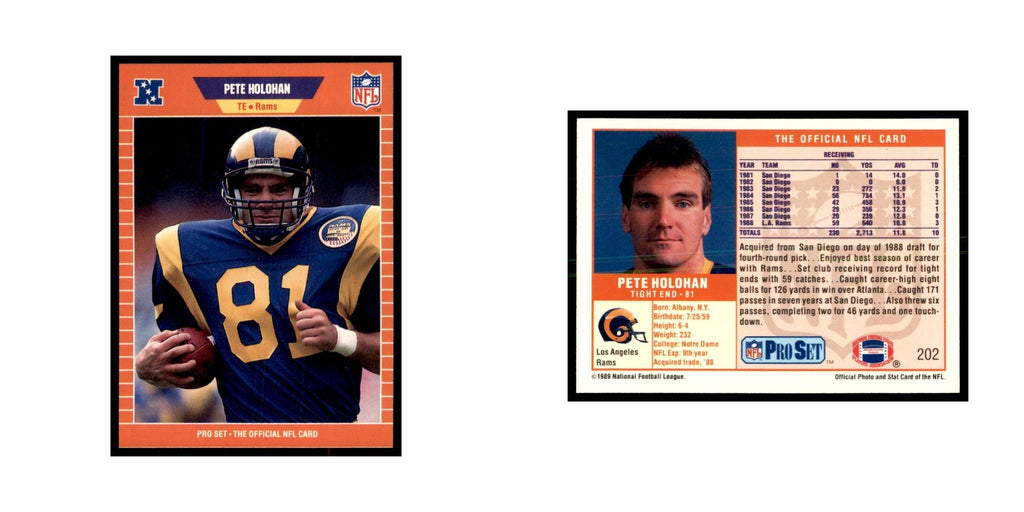 Pete Holohan 1989 Pro Set #202 Football Cards Football Card NM