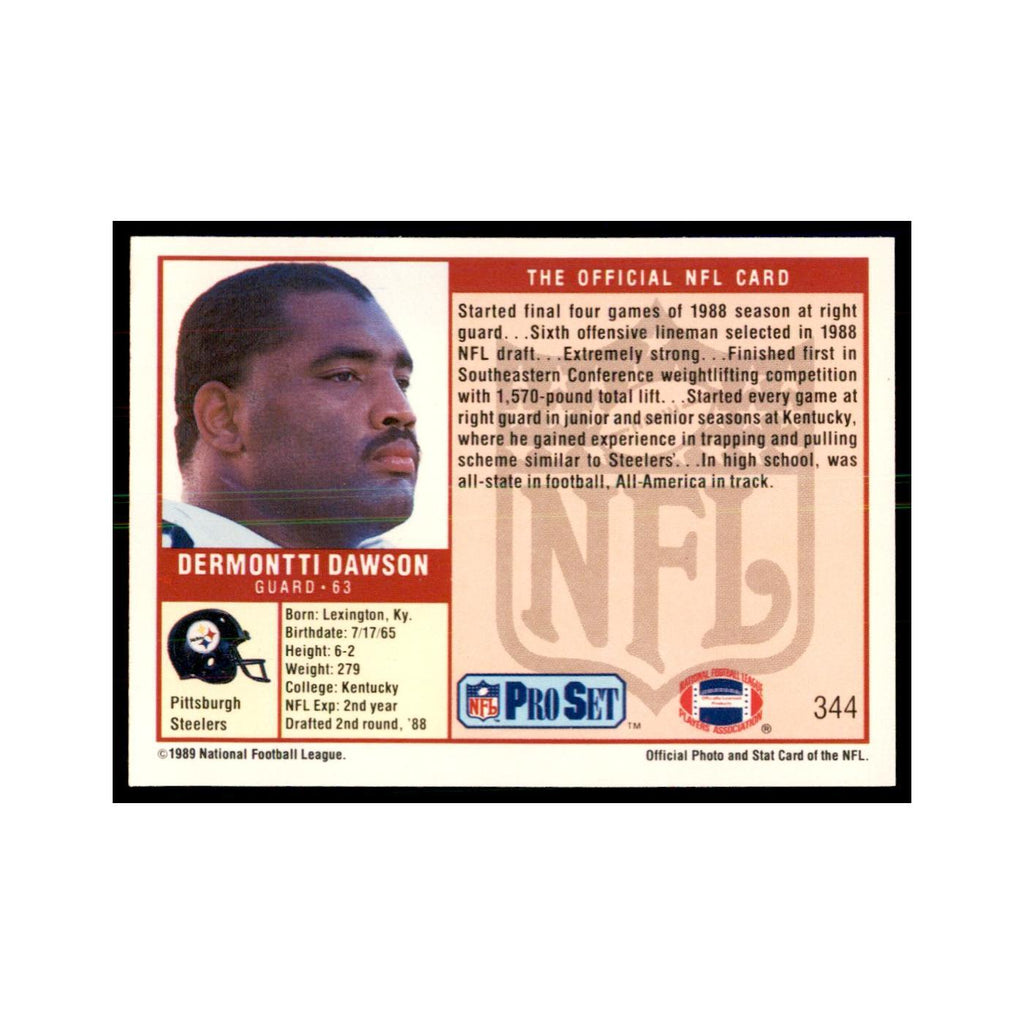 Dermontti Dawson 1989 Pro Set #344 Football Cards Football Card NM
