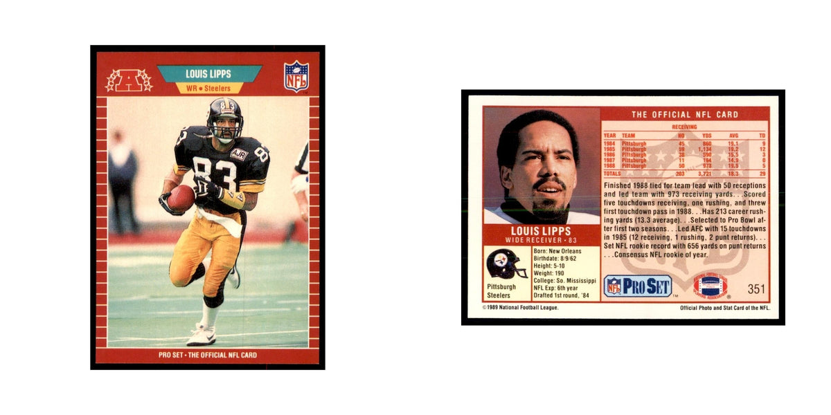 Louis Lipps 1989 Pro Set #351 Football Cards Football Card NM