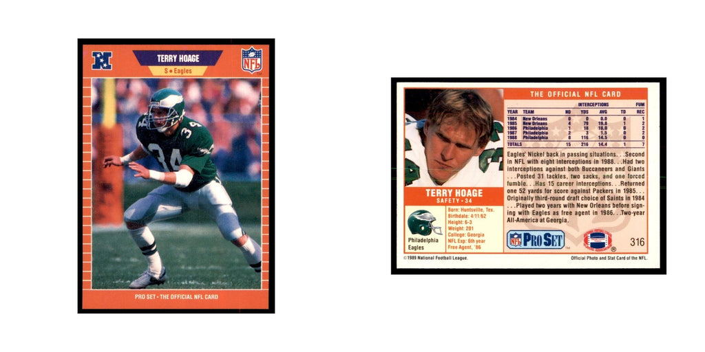Terry Hoage 1989 Pro Set #316 Football Cards Football Card NM
