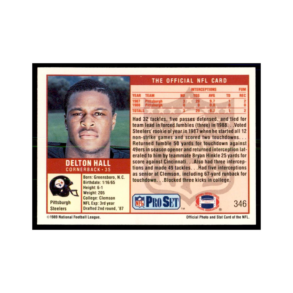 Delton Hall 1989 Pro Set #346 Football Cards Football Card NM