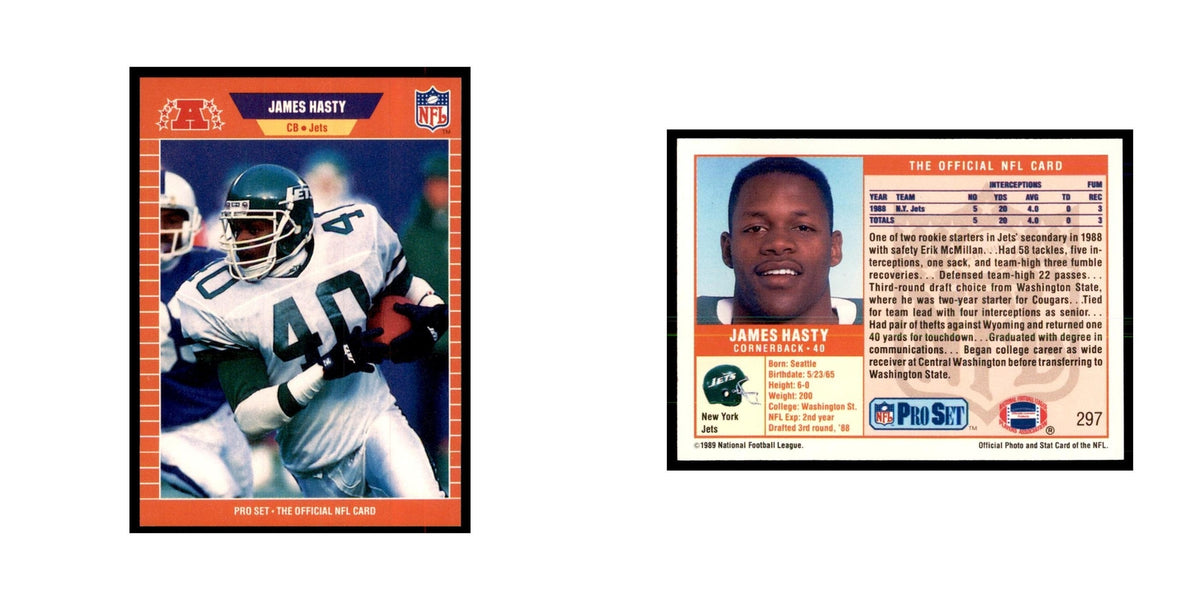 James Hasty 1989 Pro Set #297 Football Cards Football Card NM