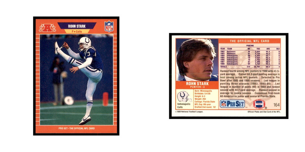 Rohn Stark 1989 Pro Set #164 Football Cards Football Card NM