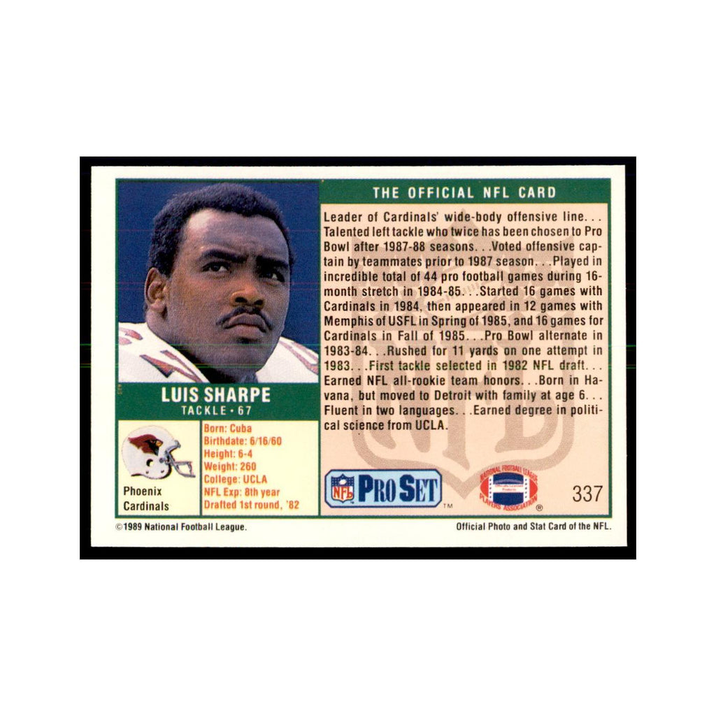 Luis Sharpe 1989 Pro Set #337 Football Cards Football Card NM