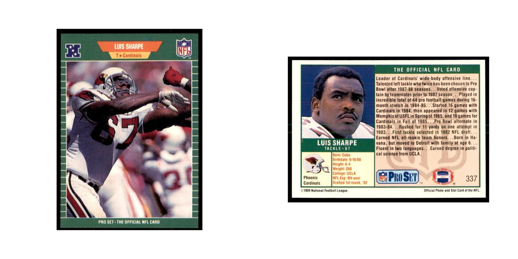 Luis Sharpe 1989 Pro Set #337 Football Cards Football Card NM