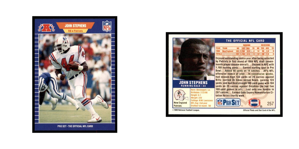 John Stephens 1989 Pro Set #257 Football Cards Football Card NM