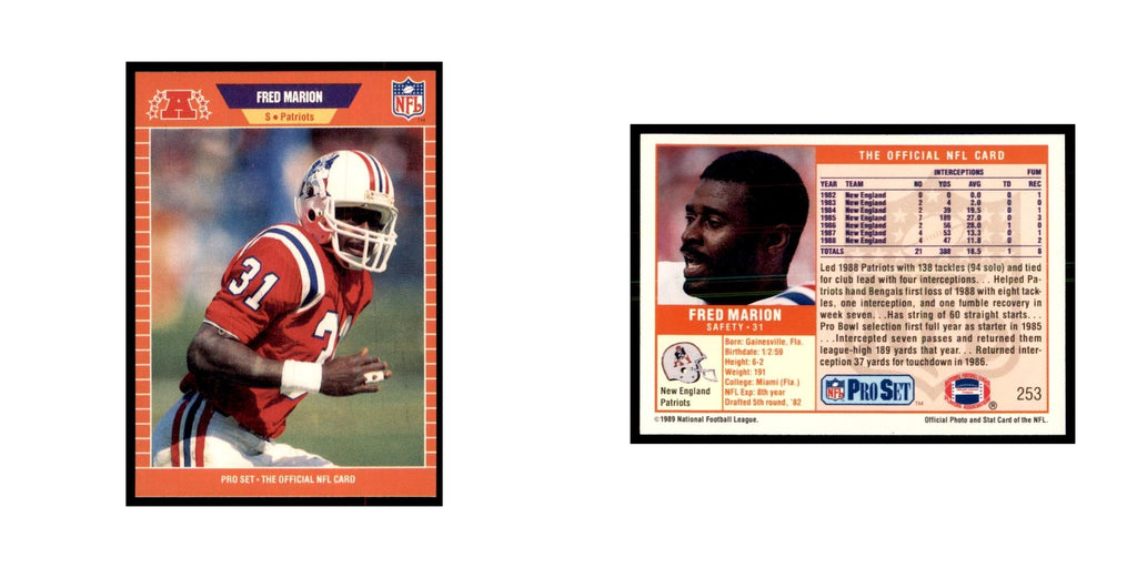 Fred Marion 1989 Pro Set #253 Football Cards Football Card NM