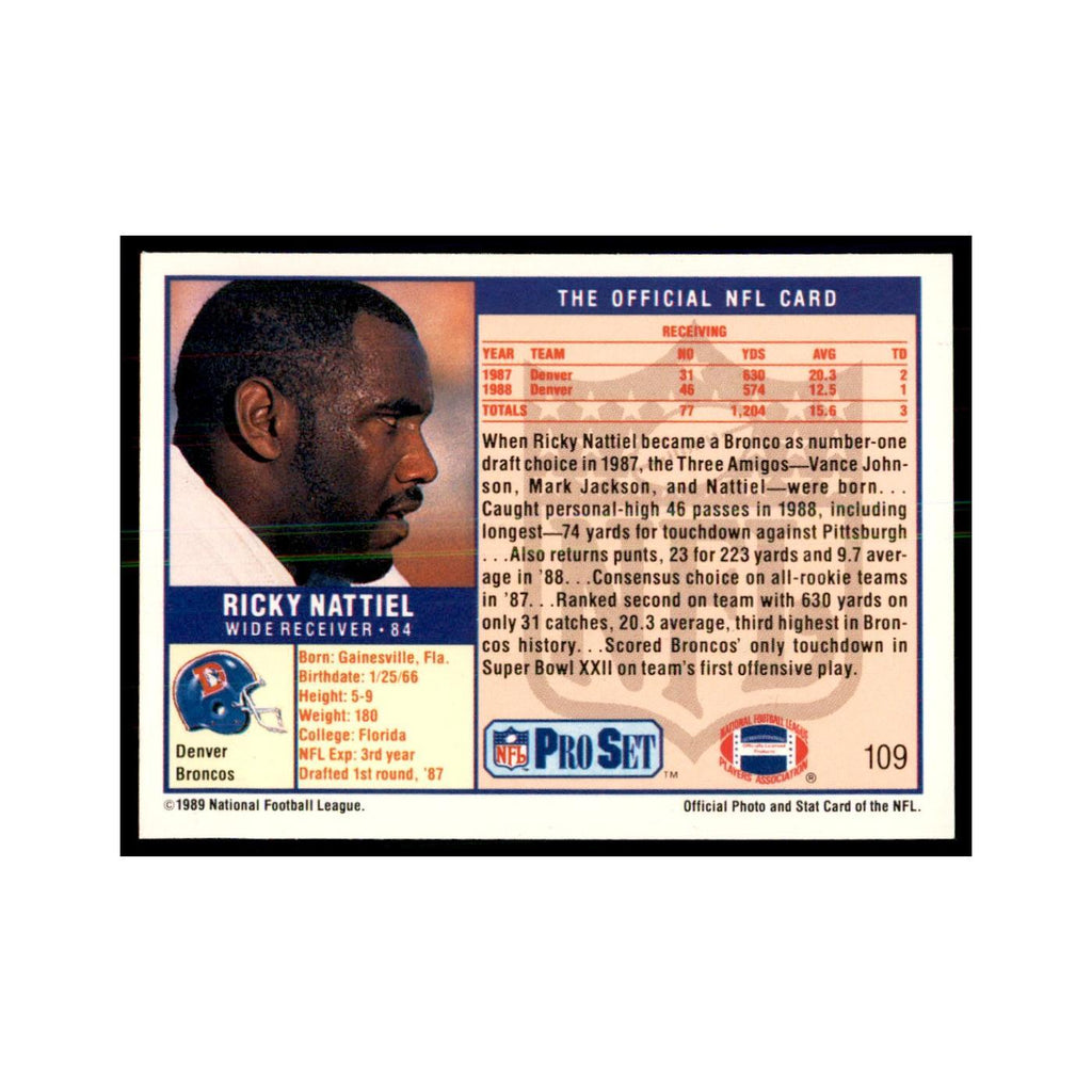 Ricky Nattiel 1989 Pro Set #109 Football Cards Football Card NM
