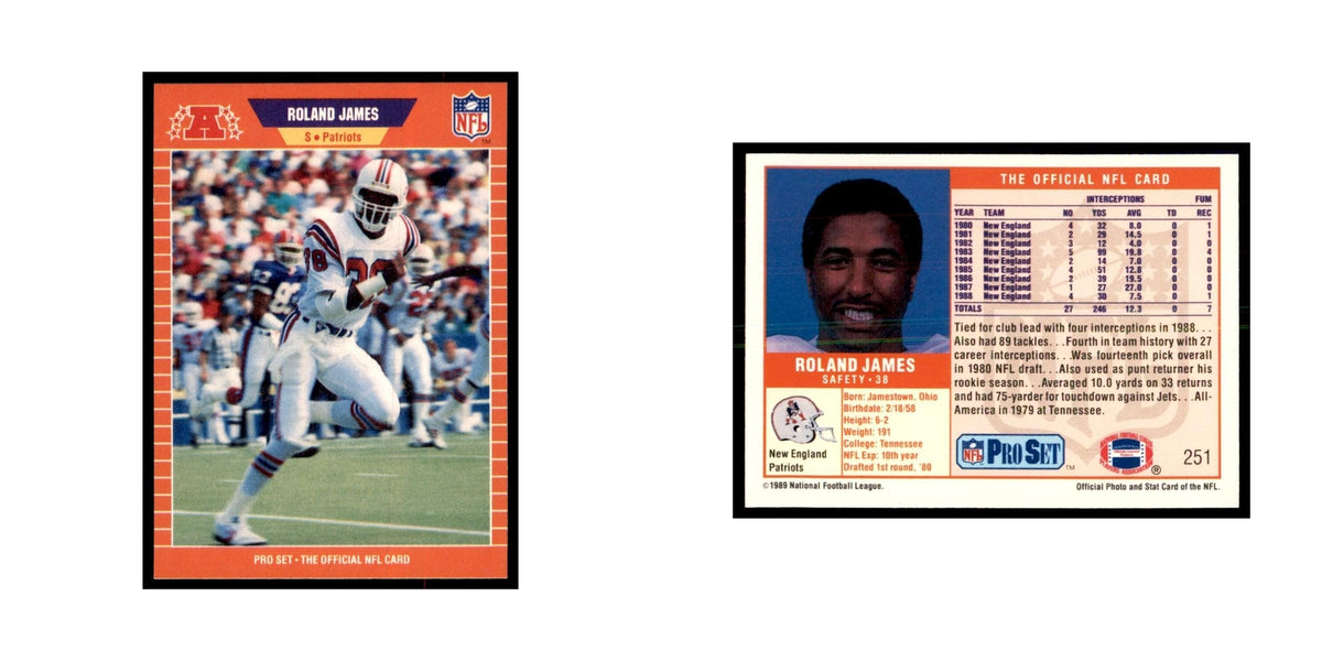 Roland James 1989 Pro Set #251 Football Cards Football Card NM