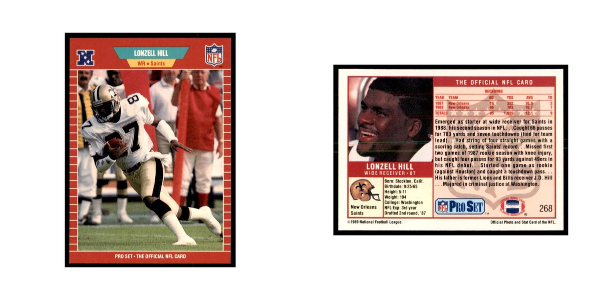 Lonzell Hill 1989 Pro Set #268 Football Cards Football Card NM