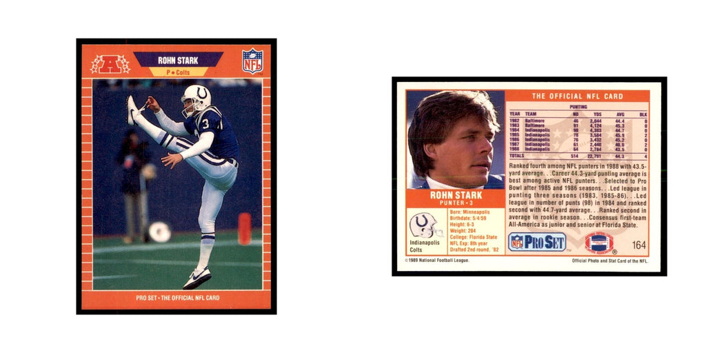 Rohn Stark 1989 Pro Set #164 Football Cards Football Card NM