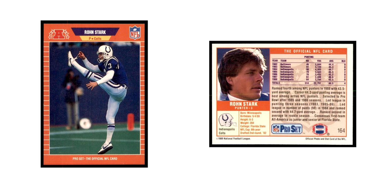 Rohn Stark 1989 Pro Set #164 Football Cards Football Card NM
