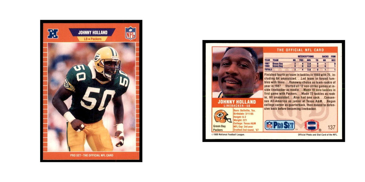 Johnny Holland 1989 Pro Set #137 Football Cards Football Card NM