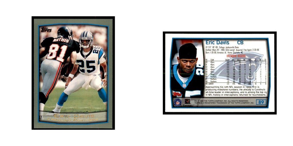 Eric Davis 1999 Topps #89 Football Cards Football Card NM
