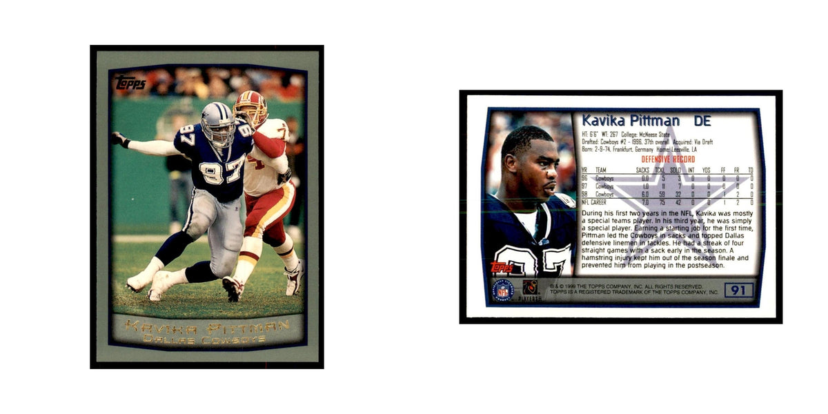 Kavika Pittman 1999 Topps #91 Football Cards Football Card NM