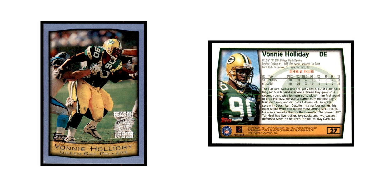 Vonnie Holliday 1999 Topps #27 Football Cards Football Card NM