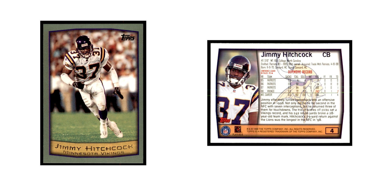 Jimmy Hitchcock 1999 Topps #4 Football Cards Football Card NM