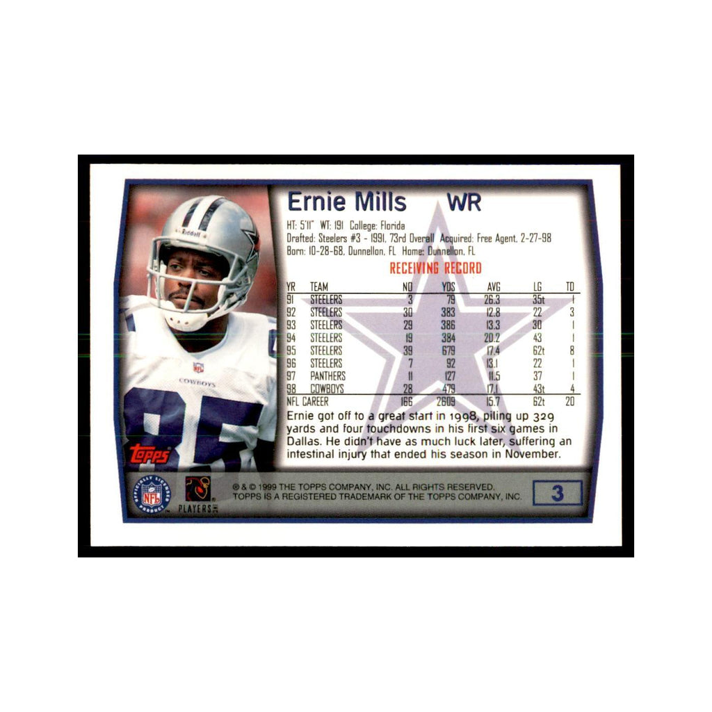 Ernie Mills 1999 Topps #3 Football Cards Football Card NM