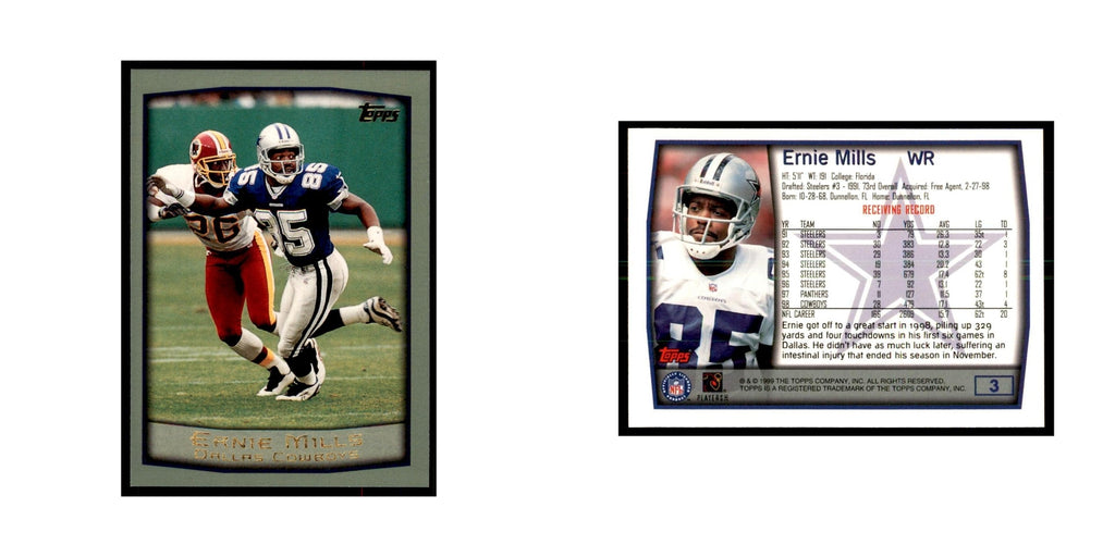 Ernie Mills 1999 Topps #3 Football Cards Football Card NM