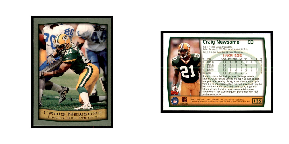 Craig Newsome 1999 Topps #135 Football Cards Football Card NM