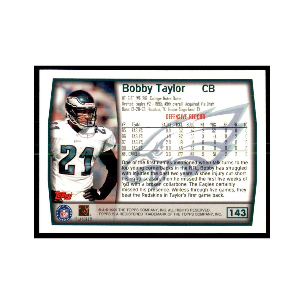 Bobby Taylor 1999 Topps #143 Football Cards Football Card NM