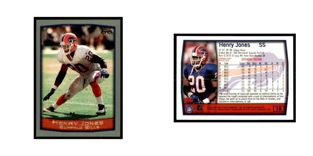 Henry Jones 1999 Topps #18 Football Cards Football Card NM