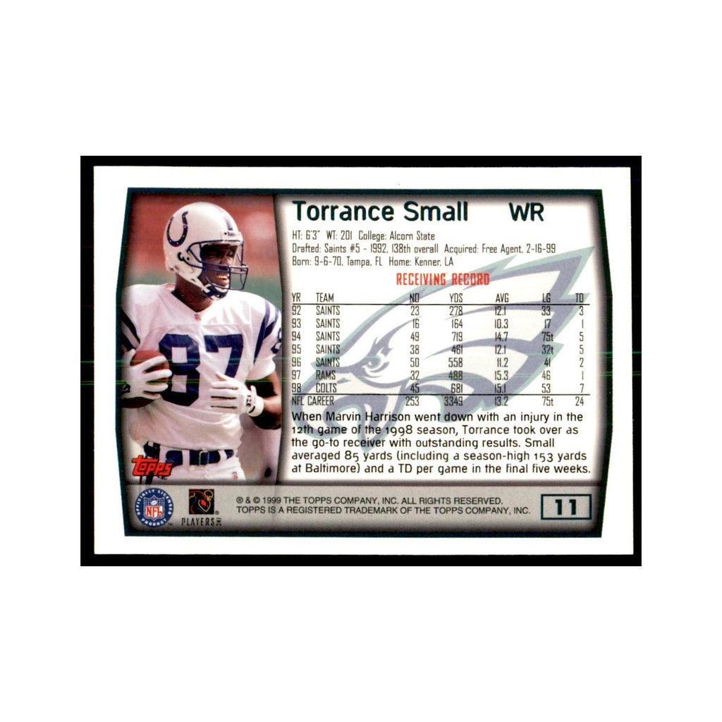 Torrance Small 1999 Topps #11 Football Cards Football Card NM