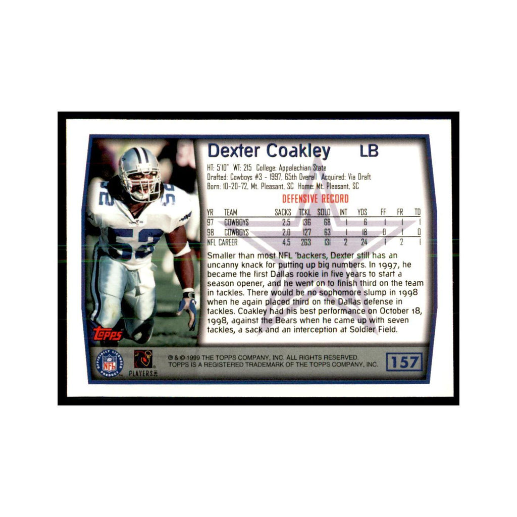 Dexter Coakley 1999 Topps #157 Football Cards Football Card NM