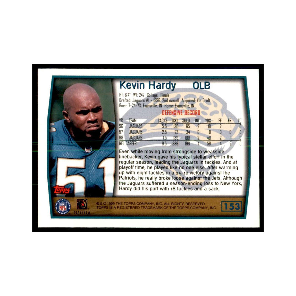 Kevin Hardy 1999 Topps #153 Football Cards Football Card NM