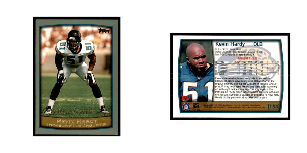 Kevin Hardy 1999 Topps #153 Football Cards Football Card NM