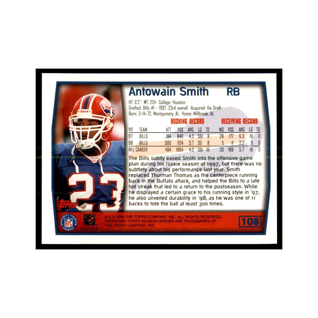 Antowain Smith 1999 Topps #108 Football Cards Football Card NM