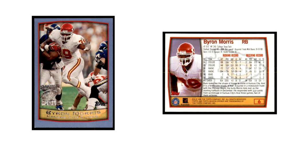 Byron Morris 1999 Topps #6 Football Cards Football Card NM