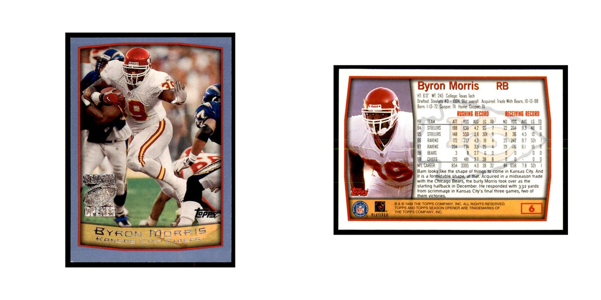 Byron Morris 1999 Topps #6 Football Cards Football Card NM