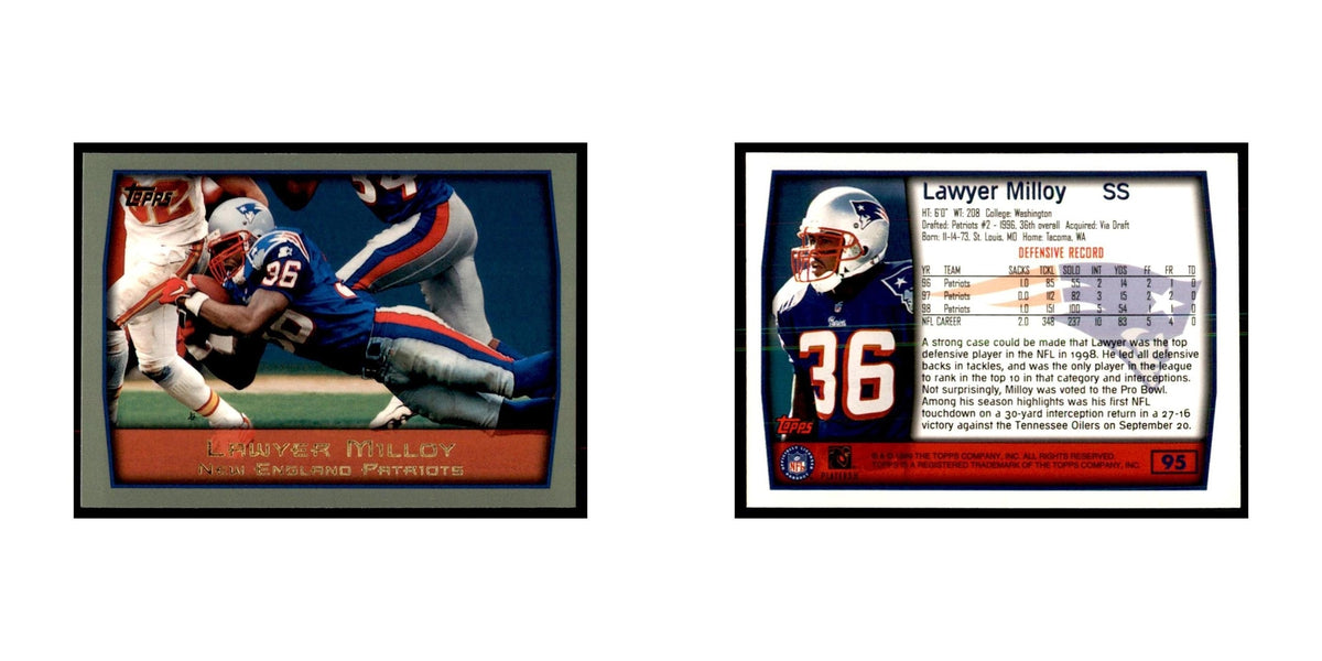 Lawyer Milloy 1999 Topps #95 Football Cards Football Card NM