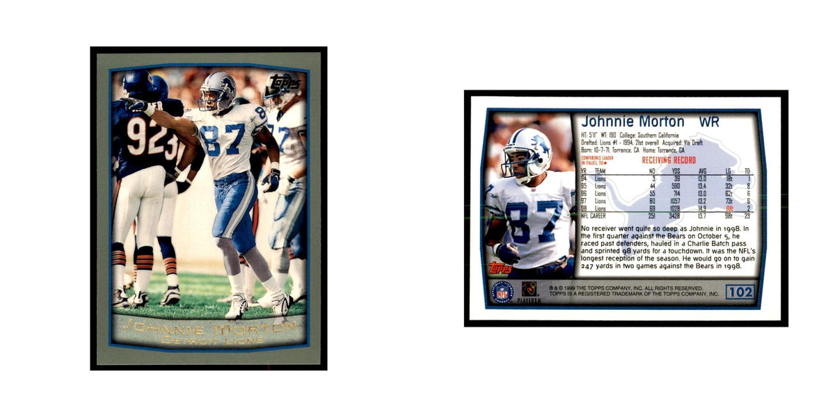 Johnnie Morton 1999 Topps #102 Football Cards Football Card NM