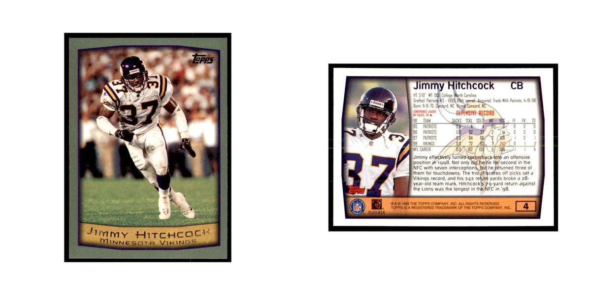 Jimmy Hitchcock 1999 Topps #4 Football Cards Football Card NM
