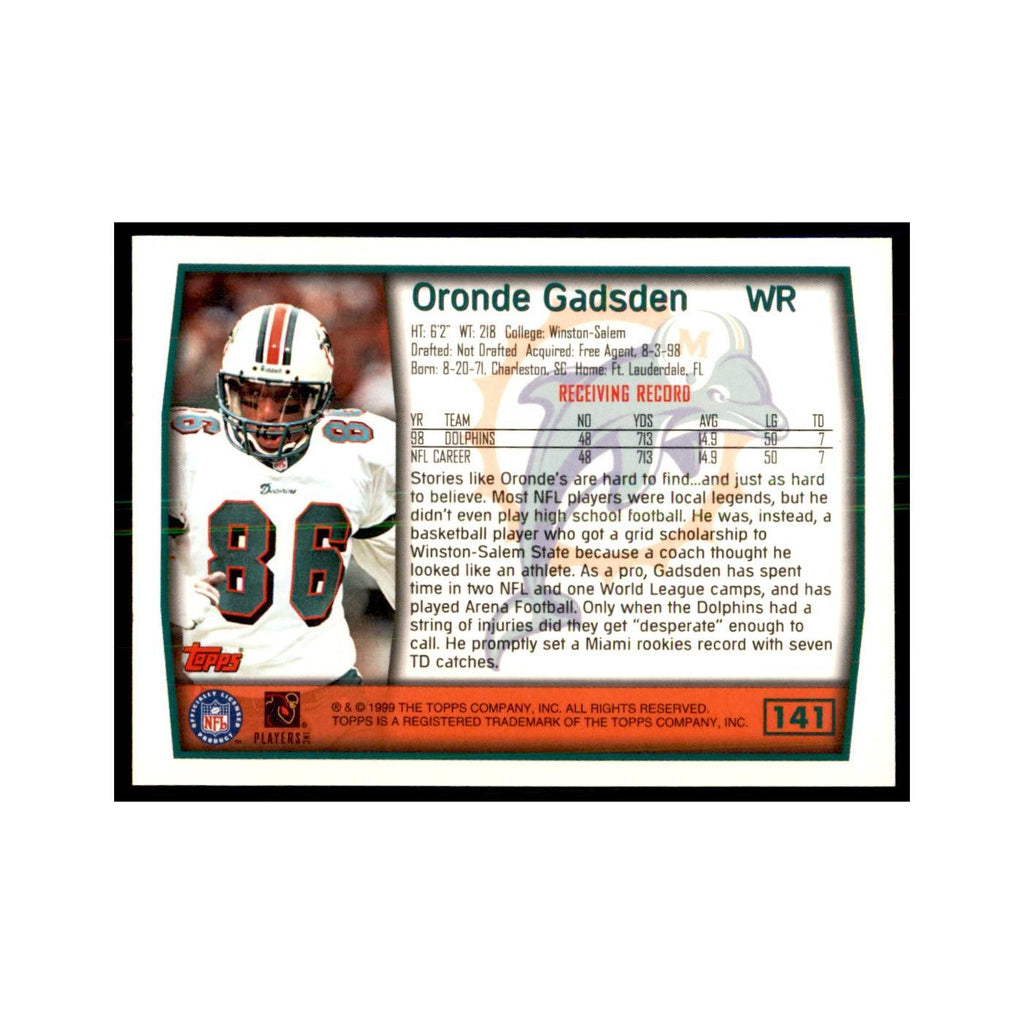 Oronde Gadsden 1999 Topps #141 Football Cards Football Card NM