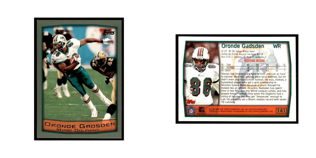 Oronde Gadsden 1999 Topps #141 Football Cards Football Card NM