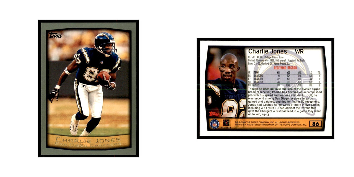 Charlie Jones 1999 Topps #86 Football Cards Football Card NM