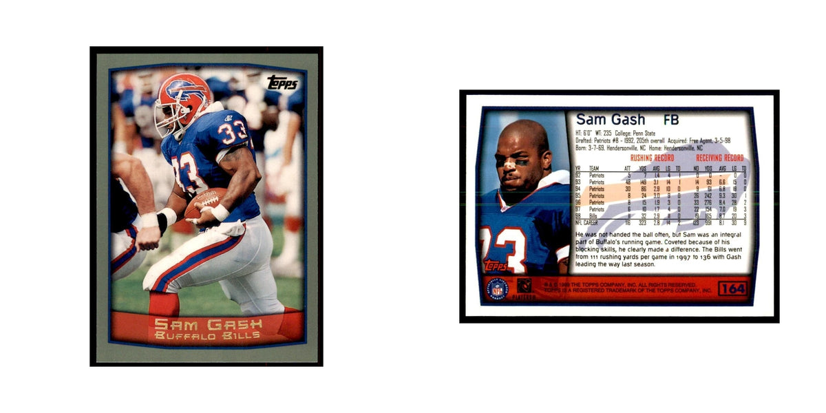 Sam Gash 1999 Topps #164 Football Cards Football Card NM