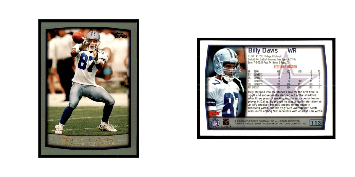 Billy Davis 1999 Topps #113 Football Cards Football Card NM