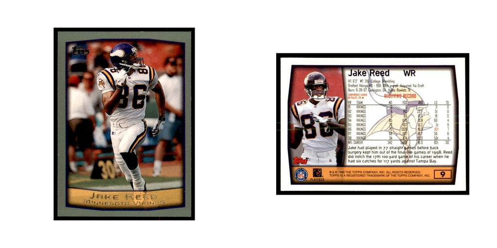 Jake Reed 1999 Topps #9 Football Cards Football Card NM