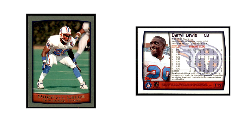 Darryll Lewis 1999 Topps #112 Football Cards Football Card NM