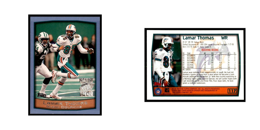 Lamar Thomas 1999 Topps #117 Football Cards Football Card NM