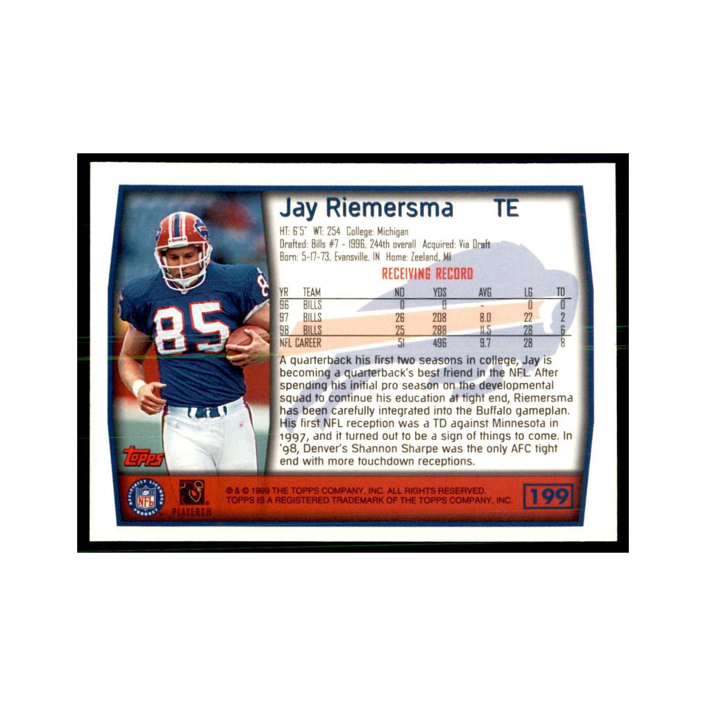 Jay Riemersma 1999 Topps #199 Football Cards Football Card NM