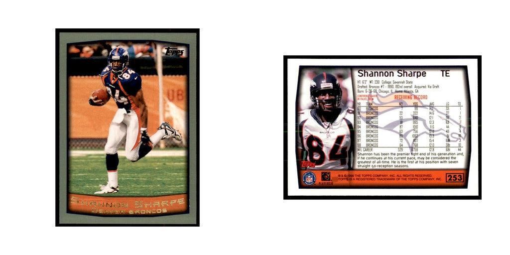 Shannon Sharpe 1999 Topps #253 Football Cards Football Card NM