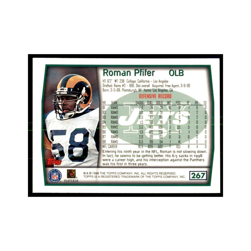 Roman Phifer 1999 Topps #267 Football Cards Football Card NM